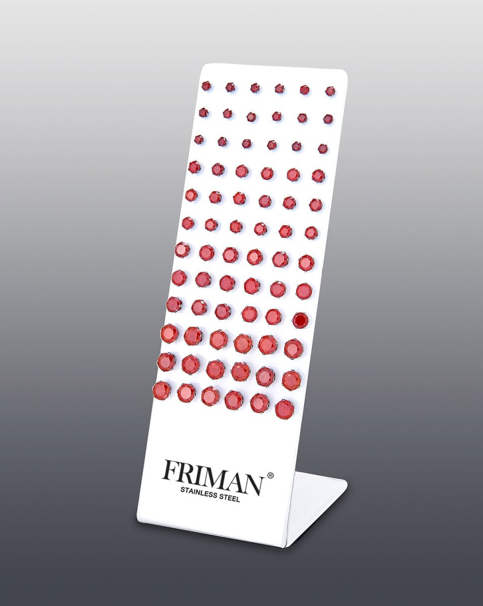 36-par Örhängen i stål (Cubic Zirkonia Stenar, Red) - Bild 2