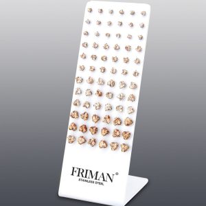 36-par Örhängen i stål (Cubic Zirkonia Hjärtan, Light Peach)