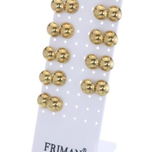 12-Par Guldförgyllda Stålörhängen (12 mm)