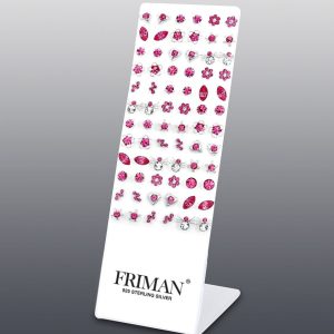 36-Par Örhängen i Silver (Barnörhängen, Rosa Stenar)