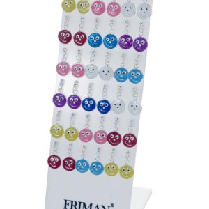 18-Par Örhängen i 925 Sterling Silver (Smileys, Olika Färger)