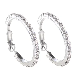 Vackra örhängen av hög kvalitet 40mm silverringar