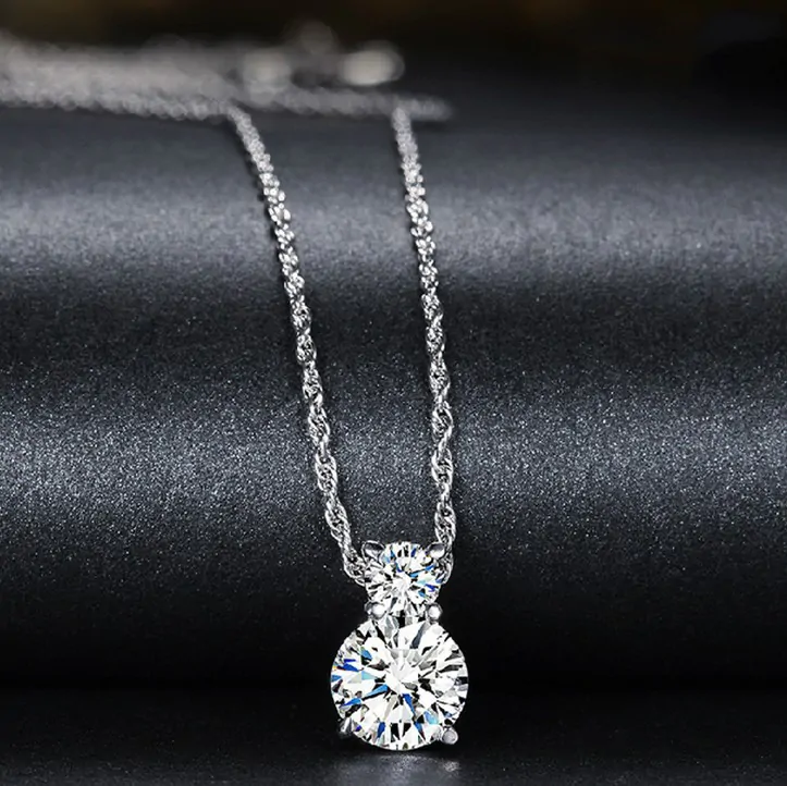 Vackert set matchande örhängen och halsband – vit strass - Bild 6