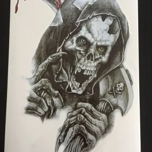 Tillfällig Tatuering 21 x 15cm – döden grim reaper