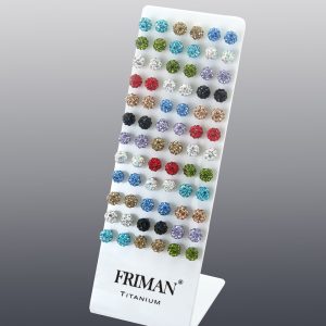 36-Par Hudvänliga Örhängen i 100% Titan (Glitterbollsörhängen, 6 mm)