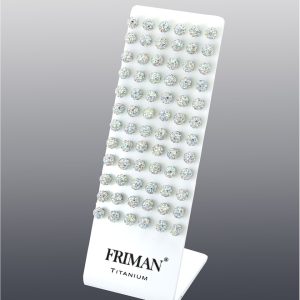 36-Par Hudvänliga Örhängen i 100% Titan (Vita Glitterbollsörhängen, 6 mm)