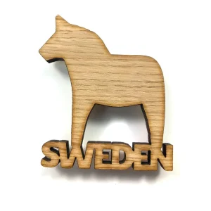 Magnet i trä – Dalahäst Sweden