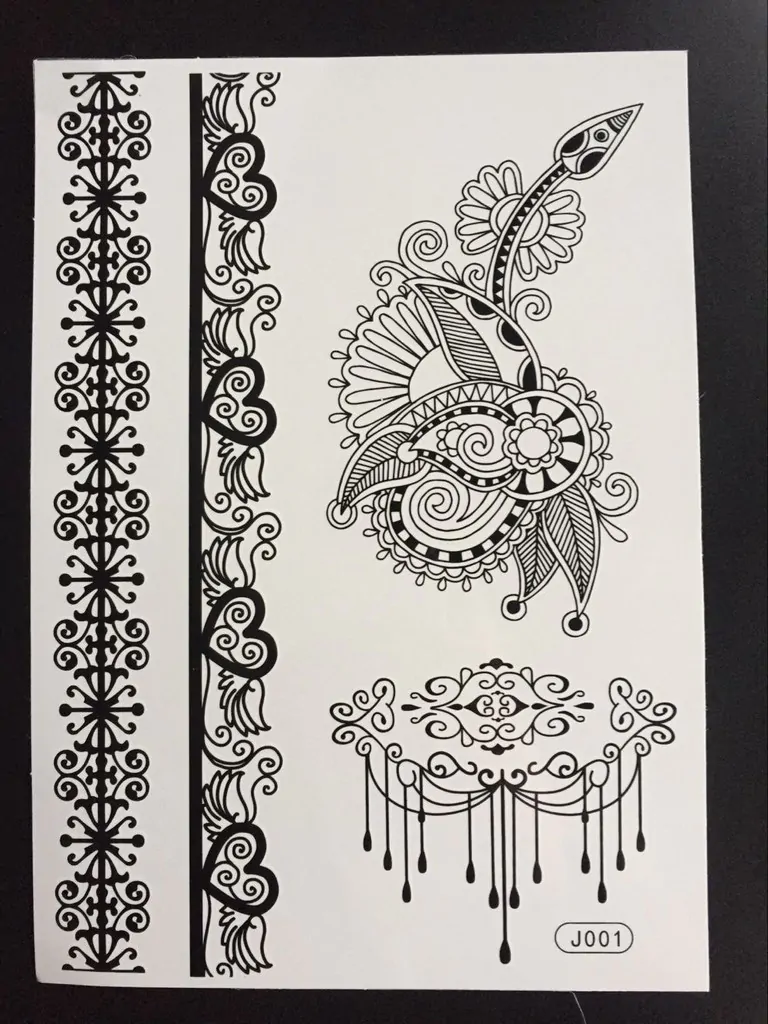 Tillfällig Tatuering 21 x 15cm – armband mönster
