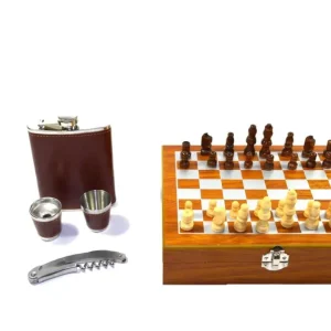 Schack set – Med fickplunta, shotglas och vinöppnare