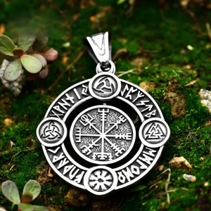 Hängsmycke – Nordisk mytologi – Vegvisir med runor och symboler