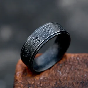 Ring – Nordisk Mytologi – Valknutar antik svart
