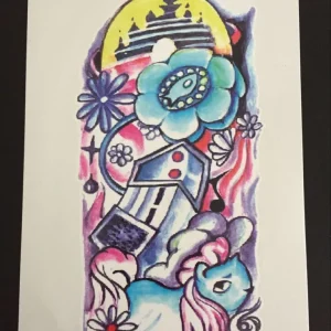 Tillfällig Tatuering 21 x 15cm – Colourful