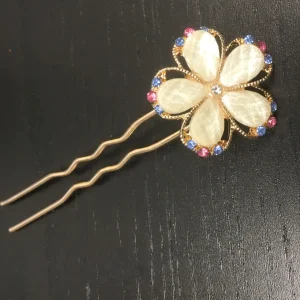 Hårnål, blomma, strass kristaller, bröllop