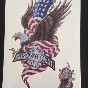 Tillfällig Tatuering 21 x 15cm – american eagle – harley davidsson