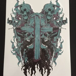 Tillfällig Tatuering 21 x 15cm – dead knights and cross