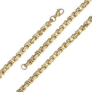 Fyrkantig Kejsarlänkar i Guldförgyllt Stål (Bredd 5.0 mm, 2-Pack)