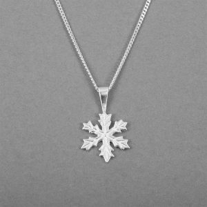 Snöstjärna Stor med trekantsfäste – Silverhalsband