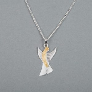 Skyddsängel Stor – silverhalsband