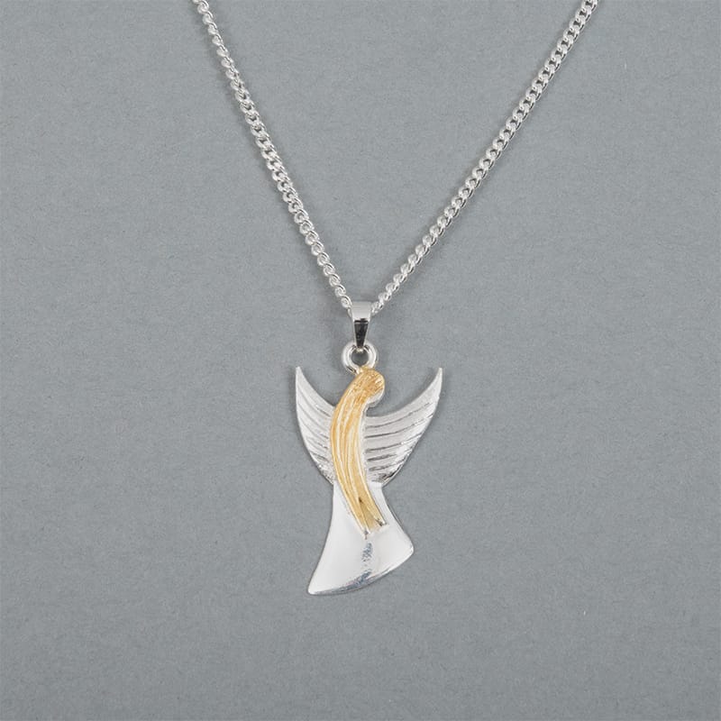 Skyddsängel Stor – silverhalsband