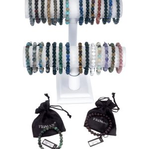 30-Stycken Armband med Äkta Stenar (Stretch Modeller)