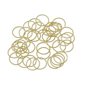 40 st Guldförgyllda Näsringar i 925 Sterling Silver (Räfflade)