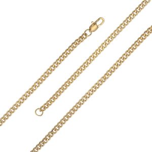 Pansarkedja i Guldförgyllt Stål (Bredd 3.0 mm, 2-Pack)