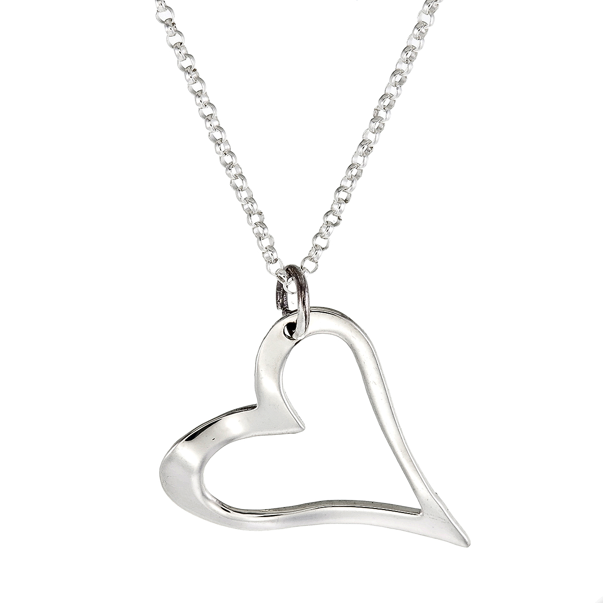 Damhalsband i Silver, Kedja med Hjärta (2-Pack)