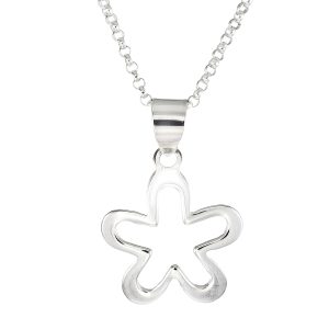Damhalsband i Silver, Kedja med Blomma (2-Pack)