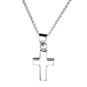 Damhalsband i Silver, Kedja med Kors (2-Pack)