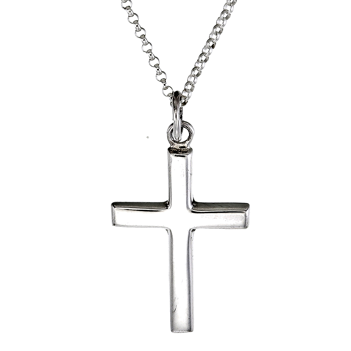 Damhalsband i Silver, Kedja med Kors (2-Pack)