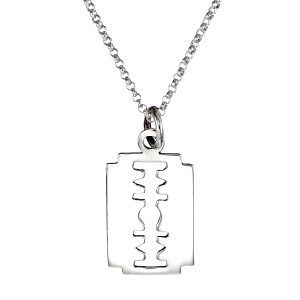 Damhalsband i Silver, Kedja med Rakblad (2-Pack)