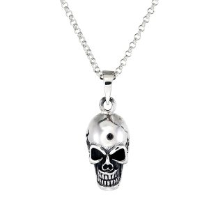 Damhalsband i Silver, Kedja med Döskalle (2-Pack)