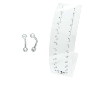 24st Kvalitets Piercing i Titan G23 (Banana Barbell Med Kulor, Anv. Ögonbryn,Öra)