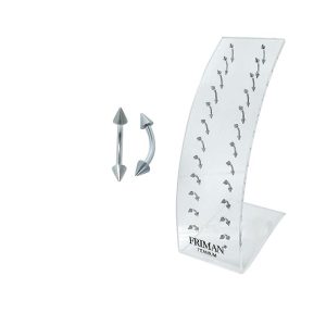 24st Kvalitets Piercing i Titan G23 (Banana Barbell Med Spikes, Anv. Ögonbryn,Öra)