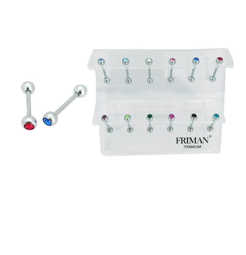12st Kvalitets Piercing i Titan G23 (Barbell Stav Stenar, Anv. Tunga,Öra)