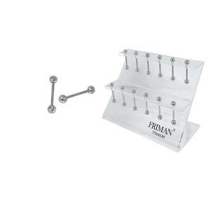 12st Kvalitets Piercing i Titan G23 (Barbell Stav Dubbla Kulor, Anv. Tunga,Öra)