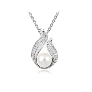 Vackert halsband – silver m strass och pärla