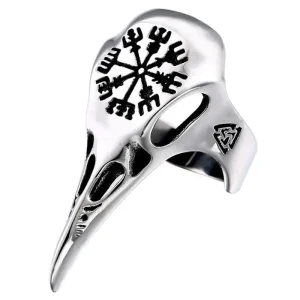 Ring – Nordisk mytologi – Fågelhuvud med Vegvisir