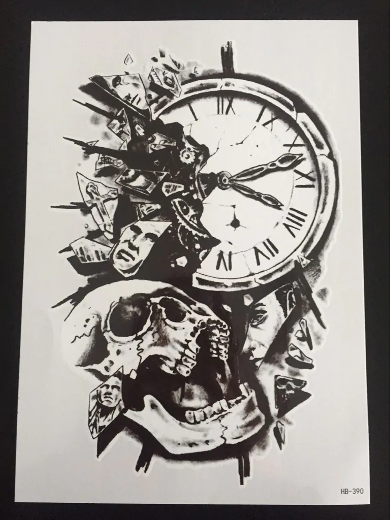 Tillfällig Tatuering 21 x 15cm – ur dödskalle - Bild 2