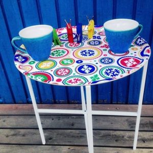Brickstativ i stål, vitt, för diameter 45 cm