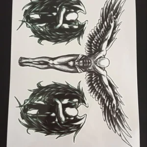 Tillfällig Tatuering 21 x 15cm – ängel – lucifer