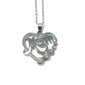 Vackert halsband: Mom med strass Silver