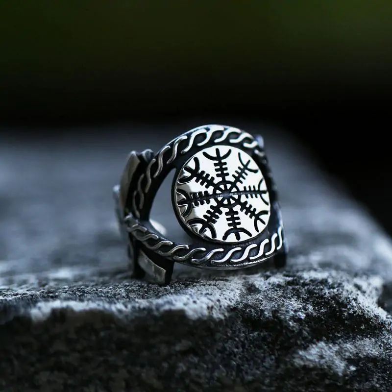 Ring – Nordisk Mytologi – Öppen ring med Skräckhjälmen - Bild 3