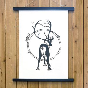 Poster i canvas av Barbro K Poggats – Ren i solnedgång